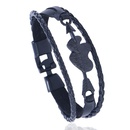 Leather Fashion Geometric bracelet  black NHPK2103blackpicture1