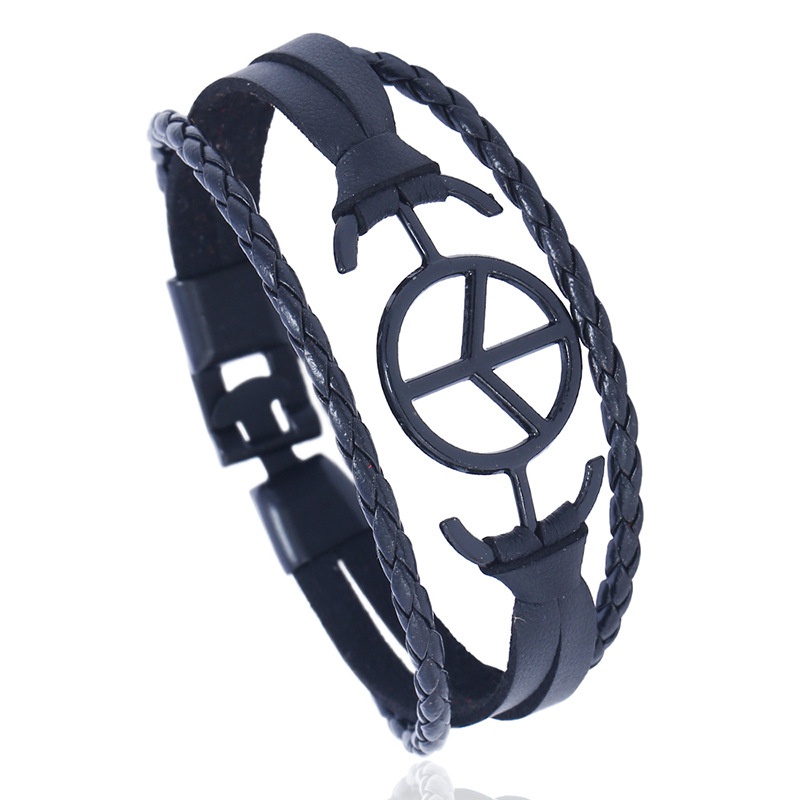 Leather Bohemia bolso cesta bracelet  black NHPK2105black