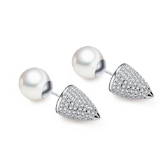Copper Fashion Geometric earring  (White zirconium white alloy) NHTM0347-White-zirconium-white-alloy