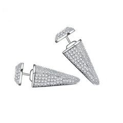 Copper Fashion Geometric earring  (White zirconium white alloy) NHTM0348-White-zirconium-white-alloy