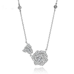Alloy Korea Flowers necklace  (platinum) NHTM0352-platinum
