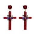 Plastic Fashion Cross earring  red NHJJ5088redpicture13