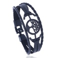 Leather Fashion Geometric bracelet  black NHPK2099blackpicture5