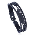 Leather Fashion Geometric bracelet  black NHPK2102blackpicture5