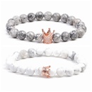 Natural Stone Fashion Animal bracelet  White pine + gray NHYL0204Whitepinegraypicture1