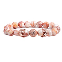 Natural Stone Fashion Geometric bracelet  (Rose alloy) NHYL0203-Rose-alloy