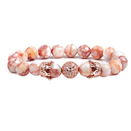Natural Stone Fashion Geometric bracelet  Rose alloy NHYL0203Rosealloypicture1