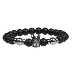 Natural Stone Fashion Animal bracelet  (Black crown) NHYL0207-Black-crown