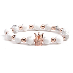 Natural Stone Fashion Geometric bracelet  (White pine) NHYL0210-White-pine