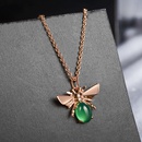 Alloy Korea Animal necklace  Rose alloy green stone NHLJ4065Rosealloygreenstonepicture1