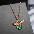 Alloy Korea Animal necklace  Rose alloy green stone NHLJ4065Rosealloygreenstonepicture3