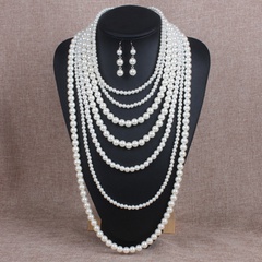 Beads Fashion Geometric necklace  (creamy-white) NHCT0305-creamy-white