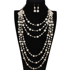 Grenz überschreitende Versorgung Außenhandels schmuck Europäische und amerikanische Halskette Mehr schicht ige Perlenkette Pullover Kette 6320