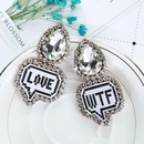 Imitated crystalCZ Simple Geometric earring  Red heart LOVE NHAT0301RedheartLOVEpicture11