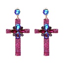 Plastic Fashion Cross earring  purple NHJJ5103purplepicture1