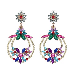 Imitated crystal&CZ Fashion Flowers earring  (51170) NHJJ5104-51170