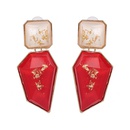 Plastic Fashion Geometric earring  red NHJJ5108redpicture1