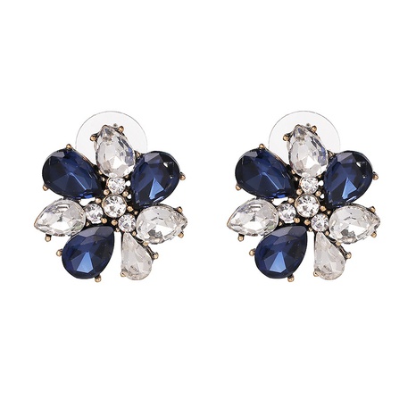 Imitated crystal&CZ Fashion Flowers earring  (blue) NHJJ5114-blue's discount tags