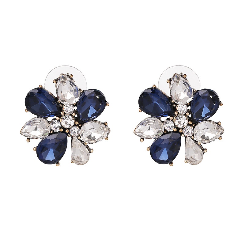 Imitated crystalCZ Fashion Flowers earring  blue NHJJ5114blue