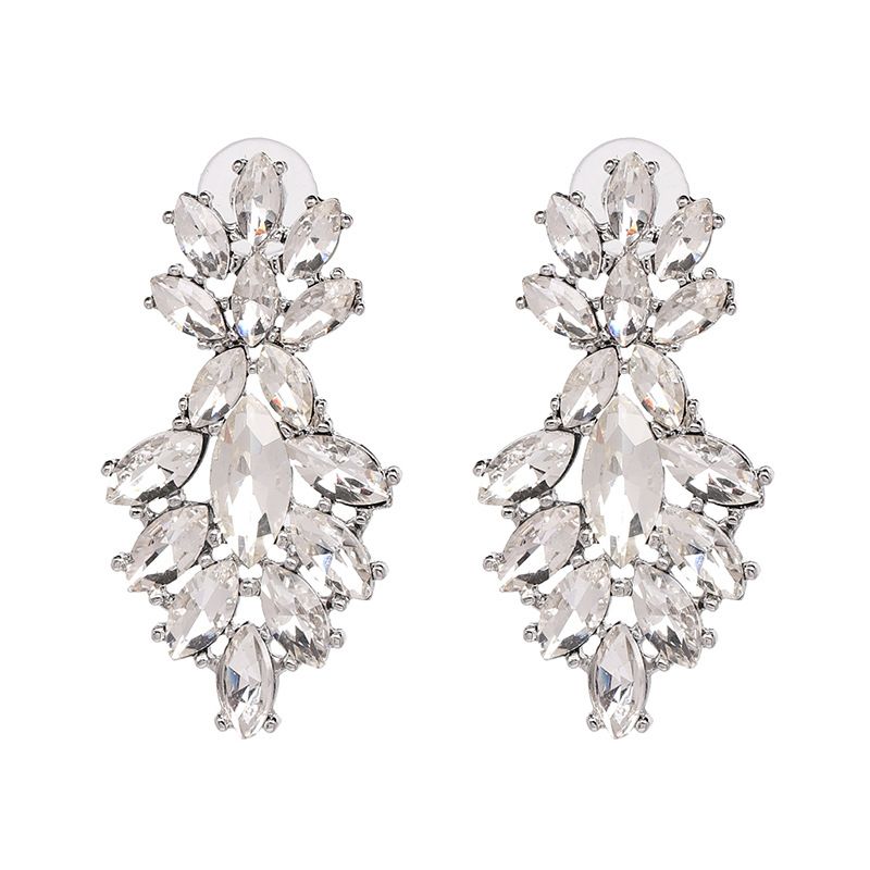 Imitated crystalCZ Fashion Flowers earring  white NHJJ5117white