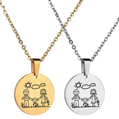 Titanium&Stainless Steel Fashion Cartoon necklace  (Steel color) NHHF1020-Steel-color