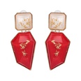 Plastic Fashion Geometric earring  red NHJJ5108redpicture9
