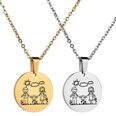 TitaniumStainless Steel Fashion Cartoon necklace  Steel color NHHF1020Steelcolorpicture4