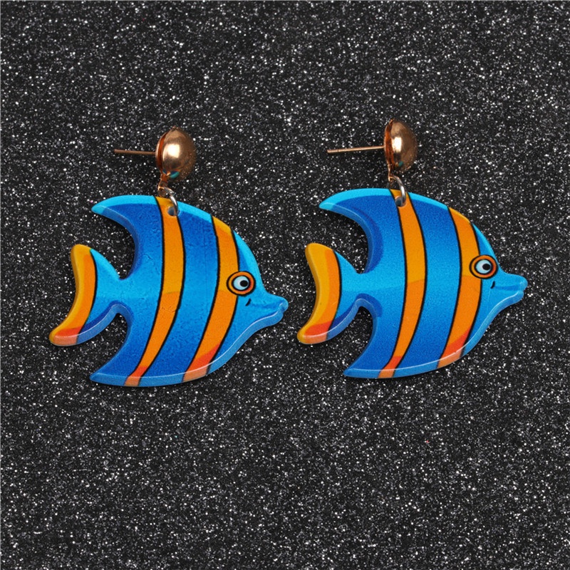 Alloy Fashion Animal earring  Alloy blue fish NHYL0231Alloybluefish
