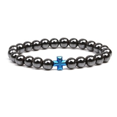 Alloy Fashion Cross bracelet  (blue) NHYL0232-blue