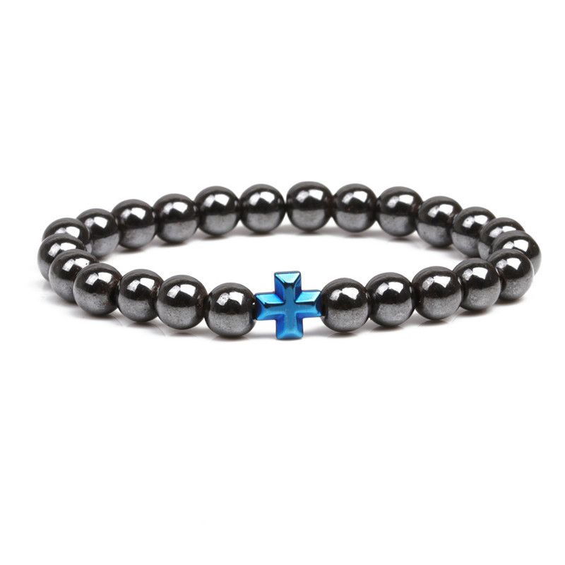 Alloy Fashion Cross bracelet  blue NHYL0232blue
