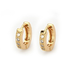 Copper Simple Geometric earring  (Alloy-plated white zircon) NHBP0089-Alloy-plated-white-zircon