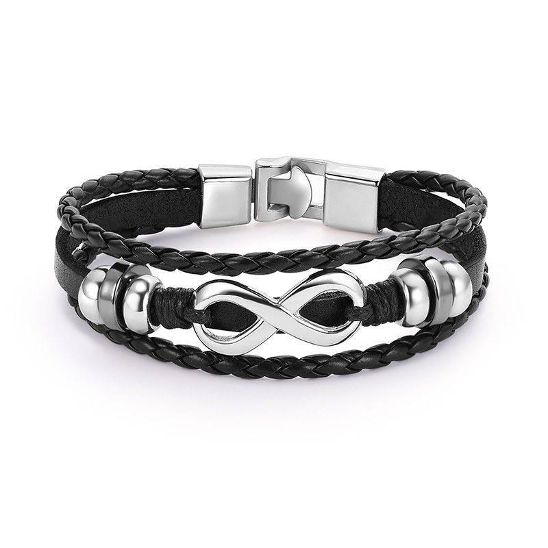 Leather Fashion Geometric bracelet  61186339 NHXS180461186339