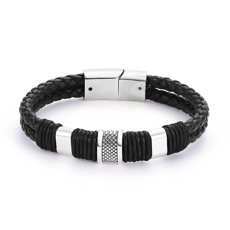 Leather Fashion Geometric bracelet  61186334 NHXS181561186334