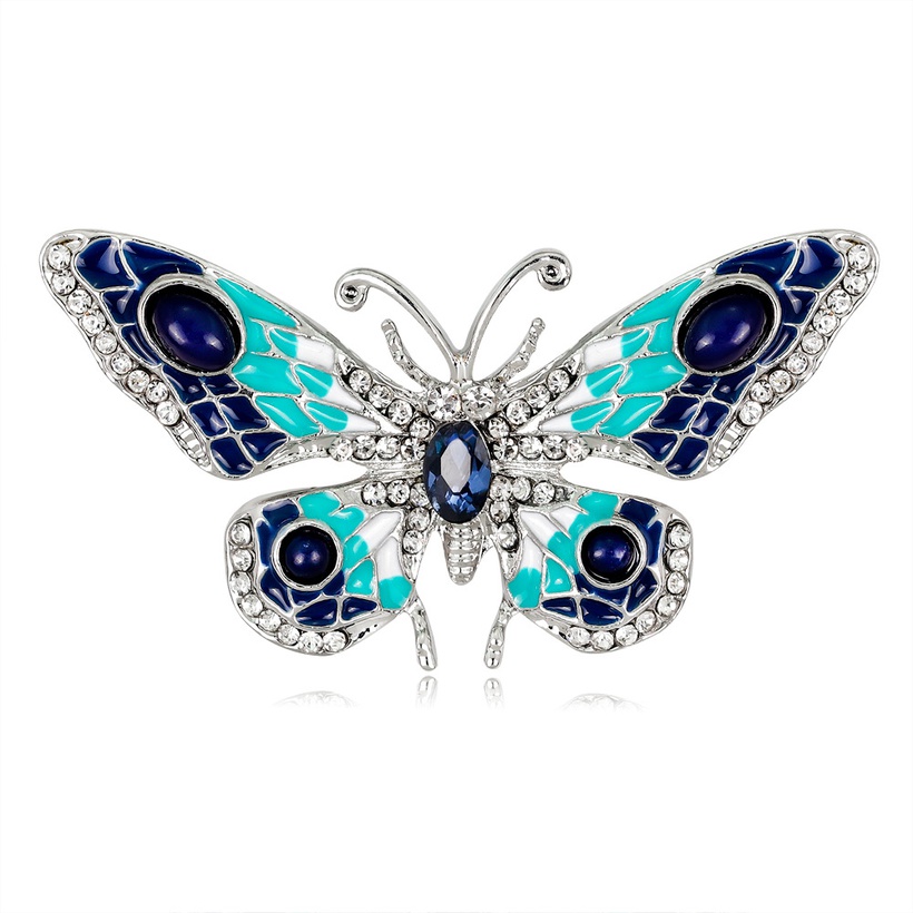 Bijoux Fantaisie Broches | Nouvelle Arrive Broche Europen Et Amricain De Mode Cool Alliage Diamond Drop Huile Papillon Broche Corsage Pour Dames Spot - ZL15401