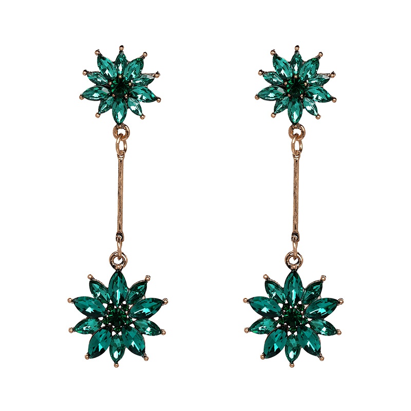 Alloy Fashion Flowers earring  green NHJJ5141green