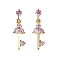 Copper Fashion Sweetheart earring  (Zirconium-plated champagne alloy) NHTM0359-Zirconium-plated-champagne-alloy