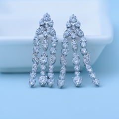 Alloy Fashion Geometric earring  (White zirconium white alloy) NHTM0381-White-zirconium-white-alloy