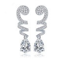 Alloy Fashion Geometric earring  White zirconium white alloy NHTM0384Whitezirconiumwhitealloypicture1