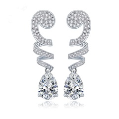 Alloy Fashion Geometric earring  (White zirconium white alloy) NHTM0384-White-zirconium-white-alloy
