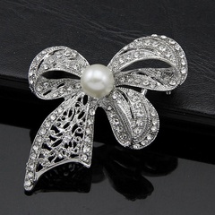 Alloy Fashion Flowers brooch  (White kAD061-A) NHDR2995-White-kAD061-A