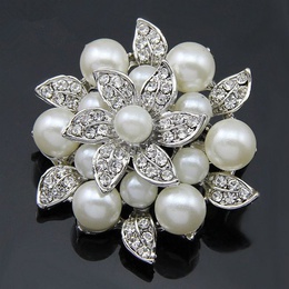 Alloy Fashion Flowers brooch  White kAa021A NHDR3004WhitekAa021Apicture1