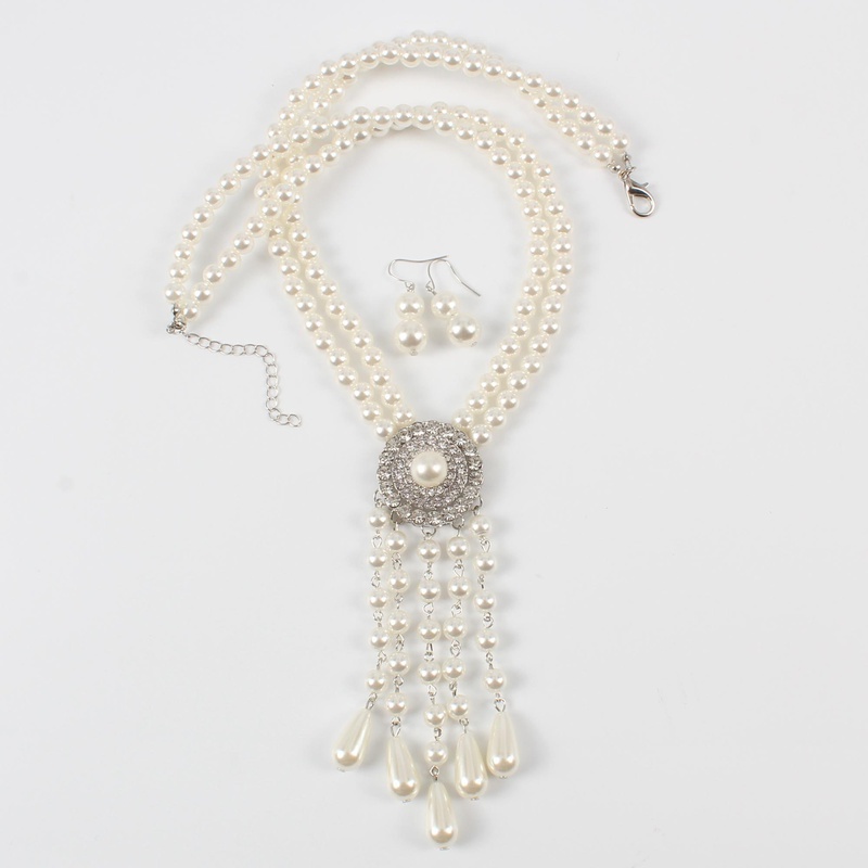 Beads Fashion Geometric necklace  white NHCT0320white