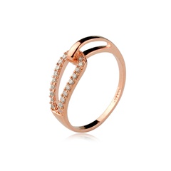 Alloy Korea Geometric Ring  (Rose alloy-16mm) NHLJ4113-Rose-alloy-16mm