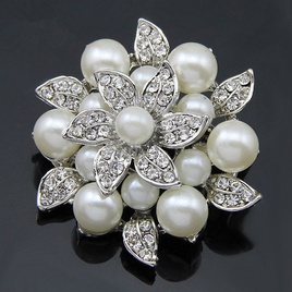 Alloy Fashion Flowers brooch  White kAa021A NHDR3004WhitekAa021Apicture3