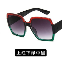 Plastic Fashion  glasses  (On red under green and black) NHKD0420-On-red-under-green-and-black