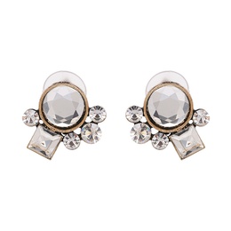 Imitated crystalCZ Simple Geometric earring  white NHJJ5060whitepicture1