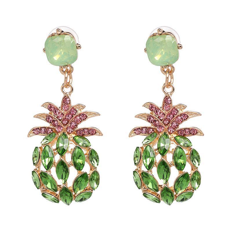 Imitated crystalCZ Fashion Geometric earring  green NHJJ5083green