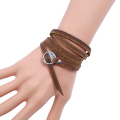 Leather Fashion Geometric bracelet  (Retro type + ancient alloy) NHPK2083-Retro-type-ancient-alloy