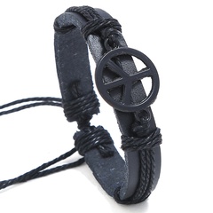 Leather Fashion bolso cesta bracelet  (black) NHPK2085-black