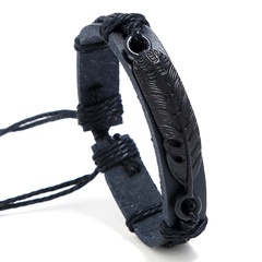 Leather Fashion bolso cesta bracelet  (black) NHPK2087-black